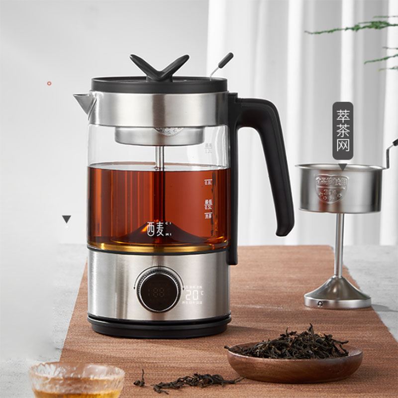 西麦咖啡机玻璃煮茶器黑茶蒸汽煮茶壶316发热盘