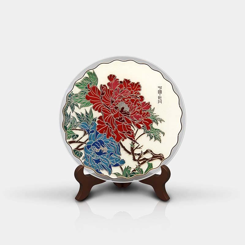雅琅晶17.5CM牡丹（掐丝款）白色红花