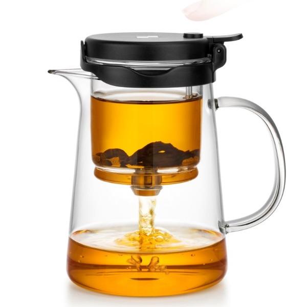 尚明邦田·玻璃内胆鹰嘴飘逸杯茶水分离杯泡茶杯白色黑色BP06