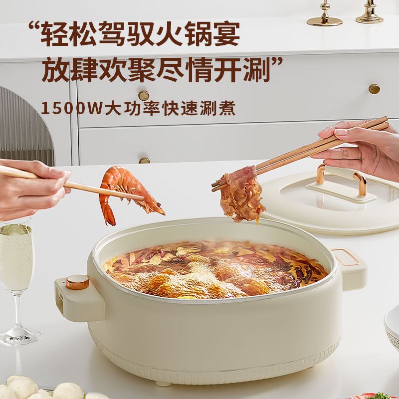 德博莱玫瑰金电炒锅