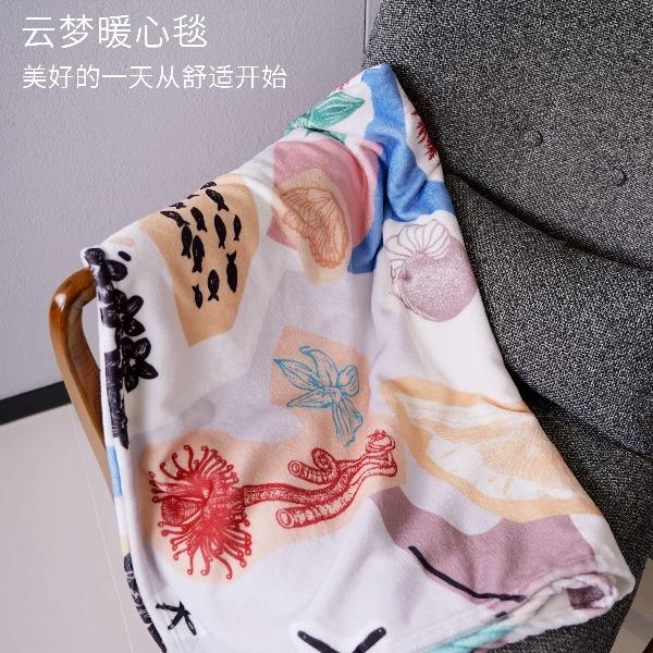 贪吃猫文创法兰绒暖心毯午睡空调毯沙发休闲毯