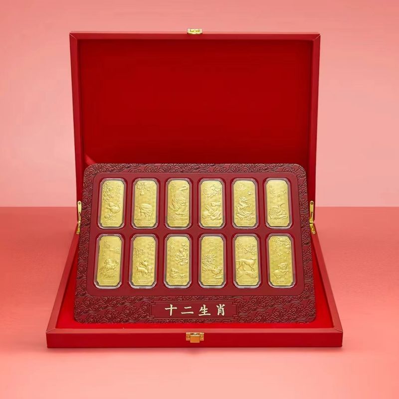 聚运鑫银行收藏黄金十二生肖金条套装礼盒
