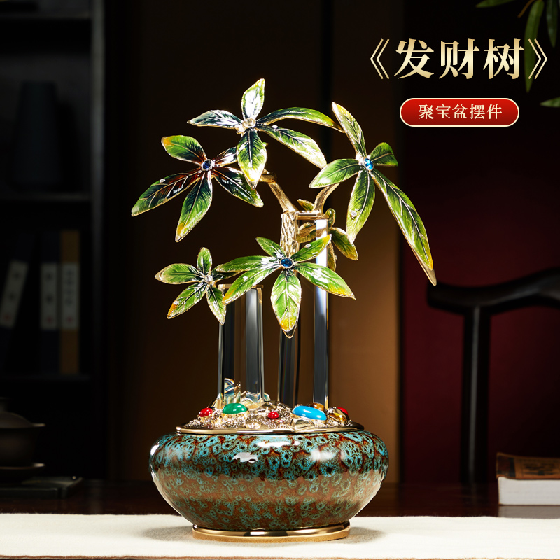 珐琅彩聚宝盆摆件商业礼品赠送