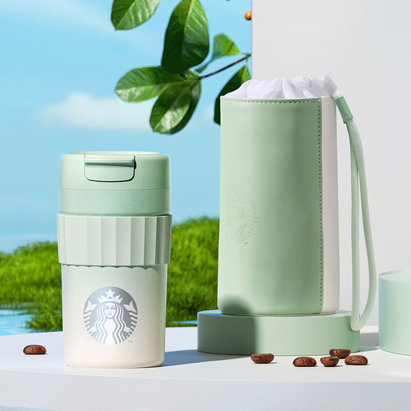 星巴克*绿色渐变款桌面杯套装470mL*11149745