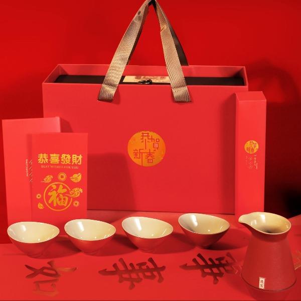 知者觉器-招财进宝茶具套装酒具陶瓷粗陶端午商务礼品定制伴手礼