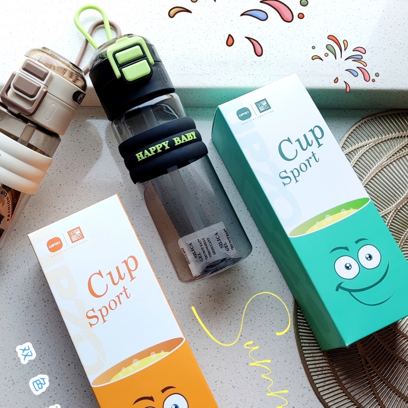 UPZO优品尚竹双饮弹跳运动水杯