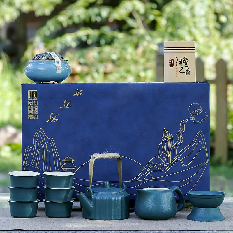 鹏翼端午香道提梁壶12头茶具大套装